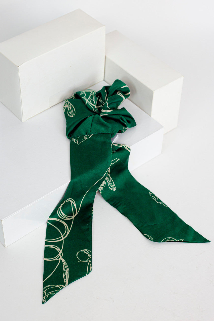 Green Swirl Scrunchie