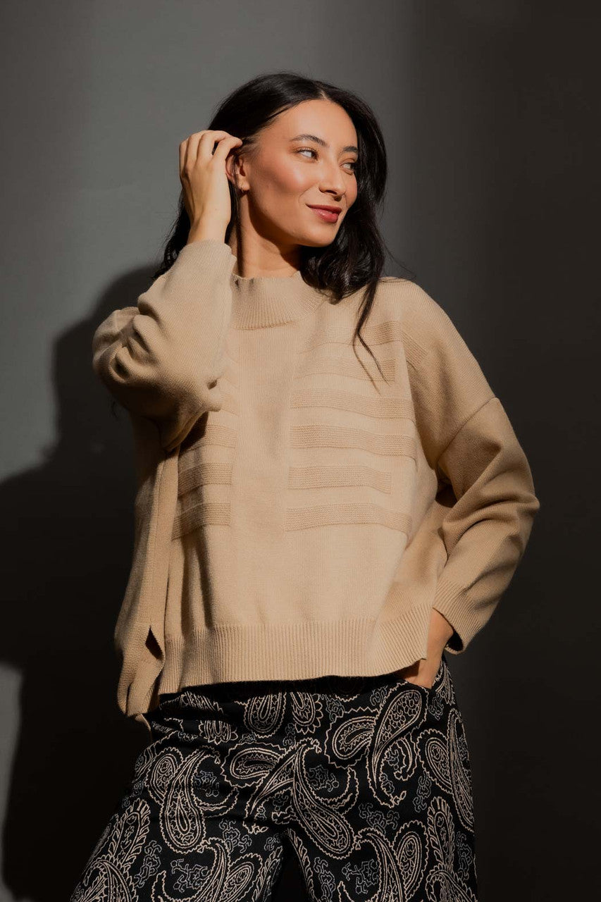 Latte Mock Neck Drop Shoulder Jumper Latte S