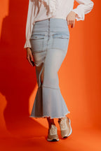 Light Denim High Waist Skirt