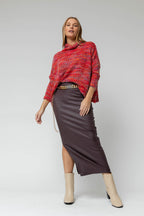 Red Speckle Fluffy Crop Jumper