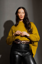 Chocolate Embossed Classic Belt Chocolate O/S