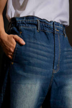 Dark Denim Paperbag Jeans Dark Denim