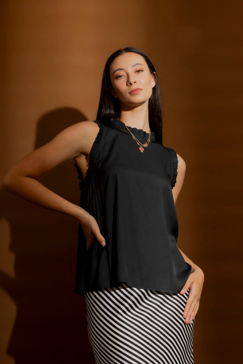 Black Ruffle Cami