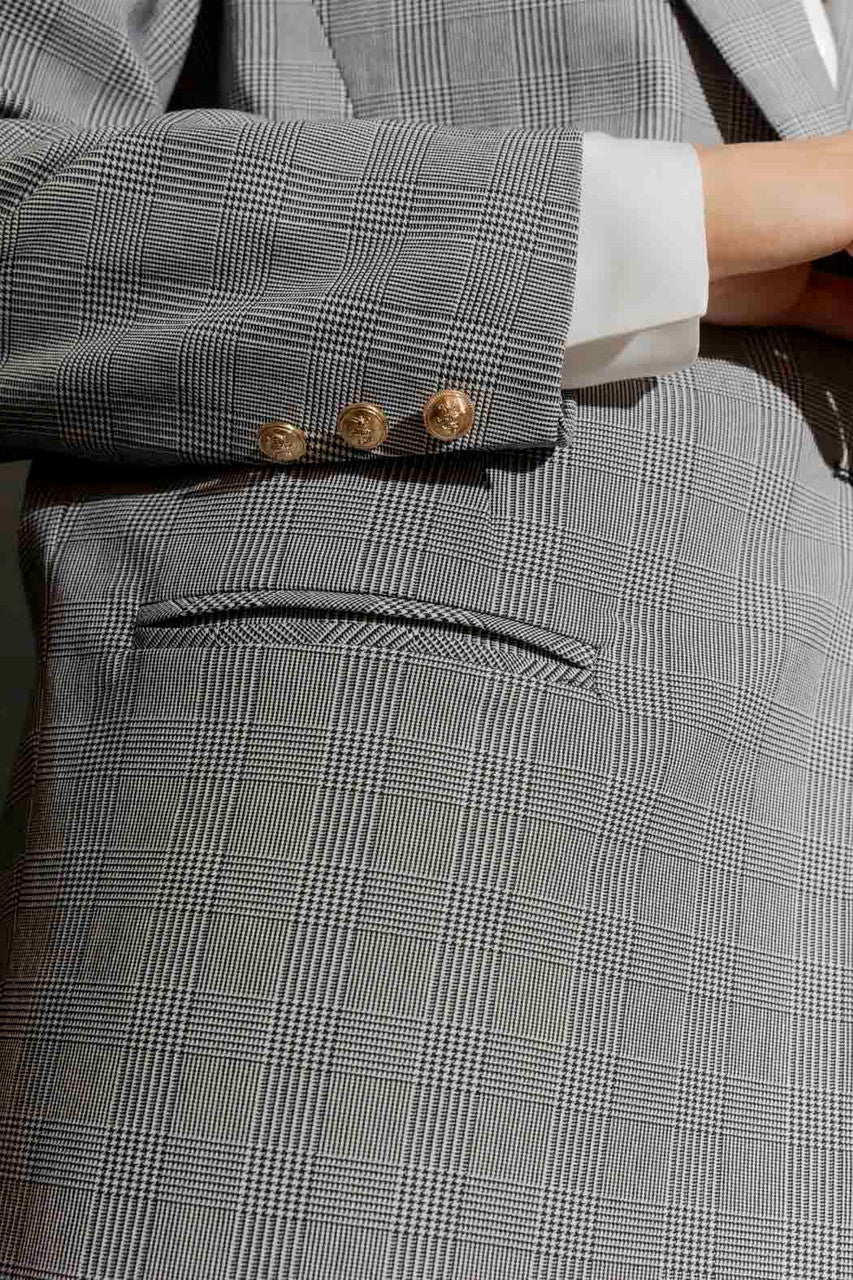 Grey Check Oversized Blazer Grey Check