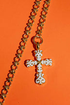 Enamel Filigree Cross Necklace S