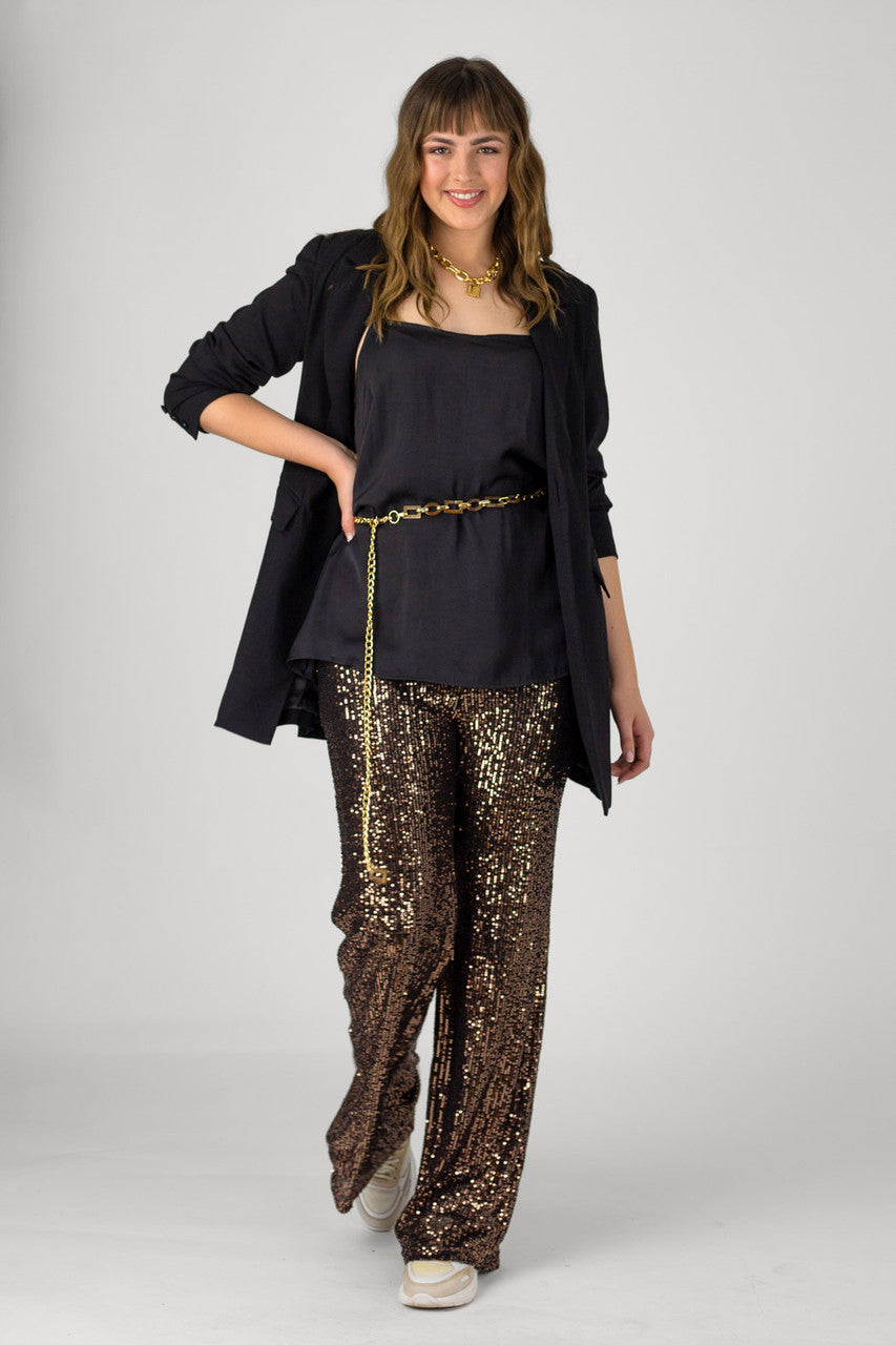 Tan Tortoiseshell/gold Chain Belt S