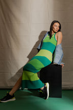 Lime / Jade / Green Stripe Rib Dress
