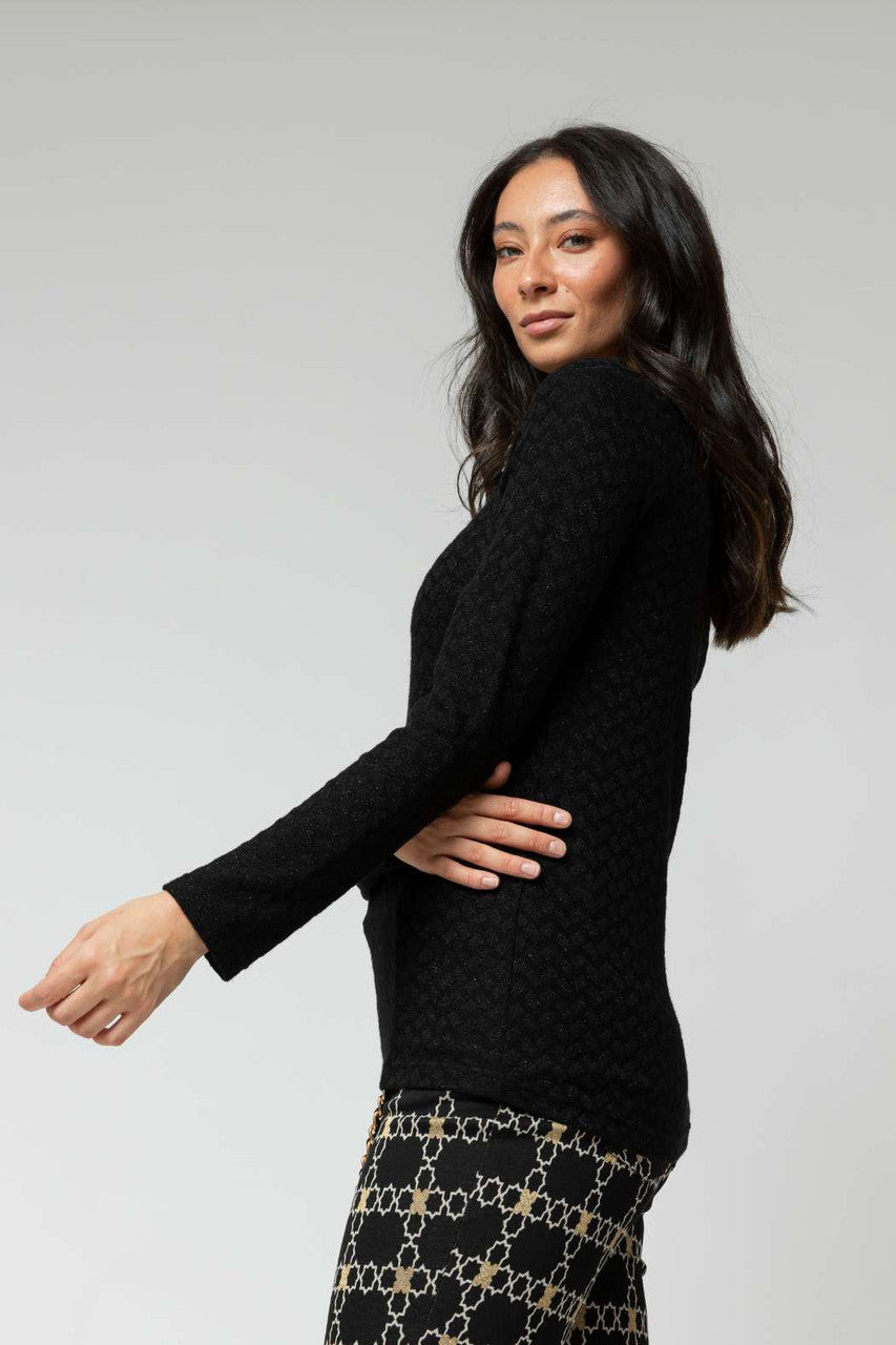 Black Sparkle Crew Top