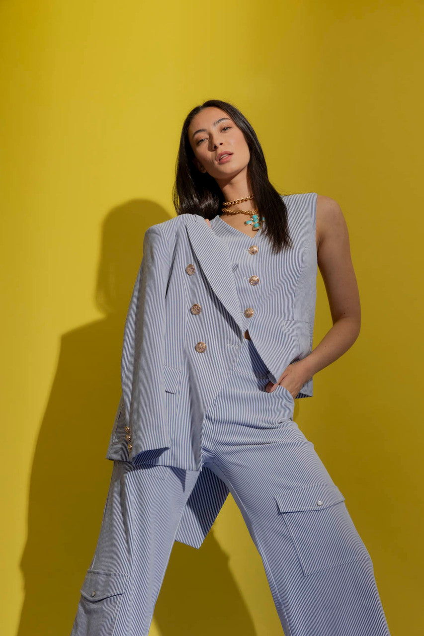 Blue Stripe Sisca Blazer Blue Stripe