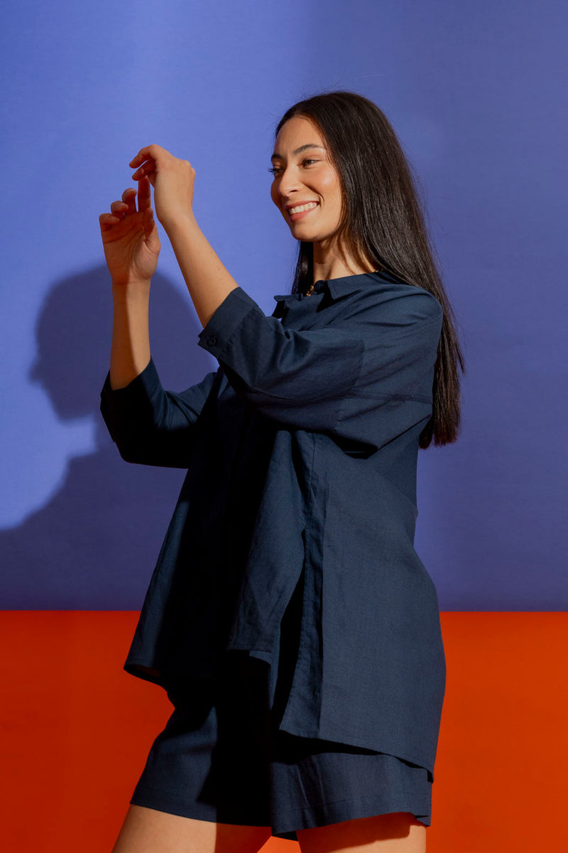 Navy Linen Everyday Shirt