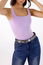 Metallic Grey Eyelet Belt