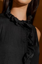 Black Double Ruffle Cami