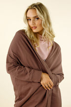 Dusty Mauve Cotton Maxi Cardigan - SALE