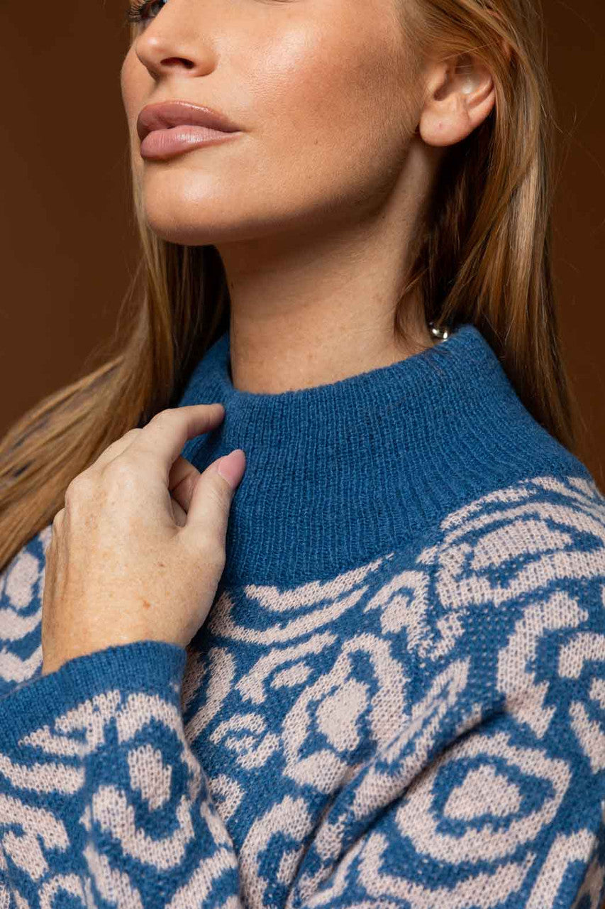 Navy / Pink Rose Jumper - FINAL SALE