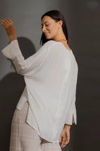 White Long Sleeve Bondi Top