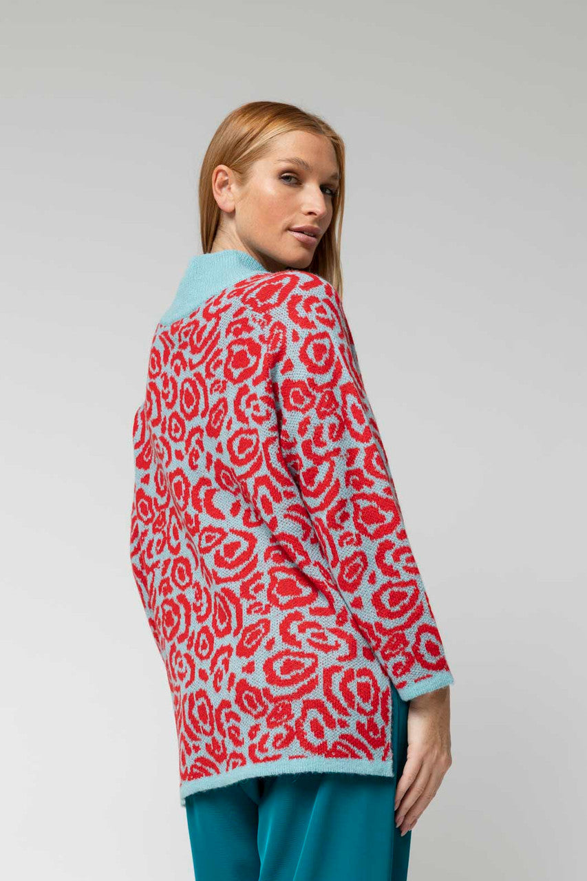 Blue / Red Rose Jumper - FINAL SALE