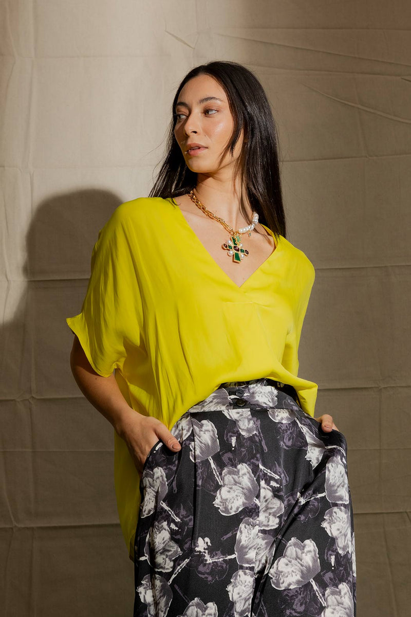 Yellow Silky Bondi Top