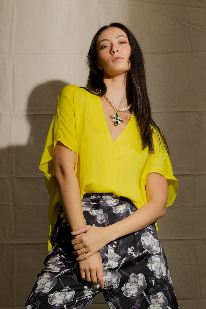 Yellow Silky Bondi Top