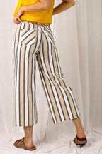 Mustard Stripe Bengaline Culotte - SALE