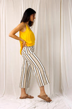 Mustard Stripe Bengaline Culotte - SALE