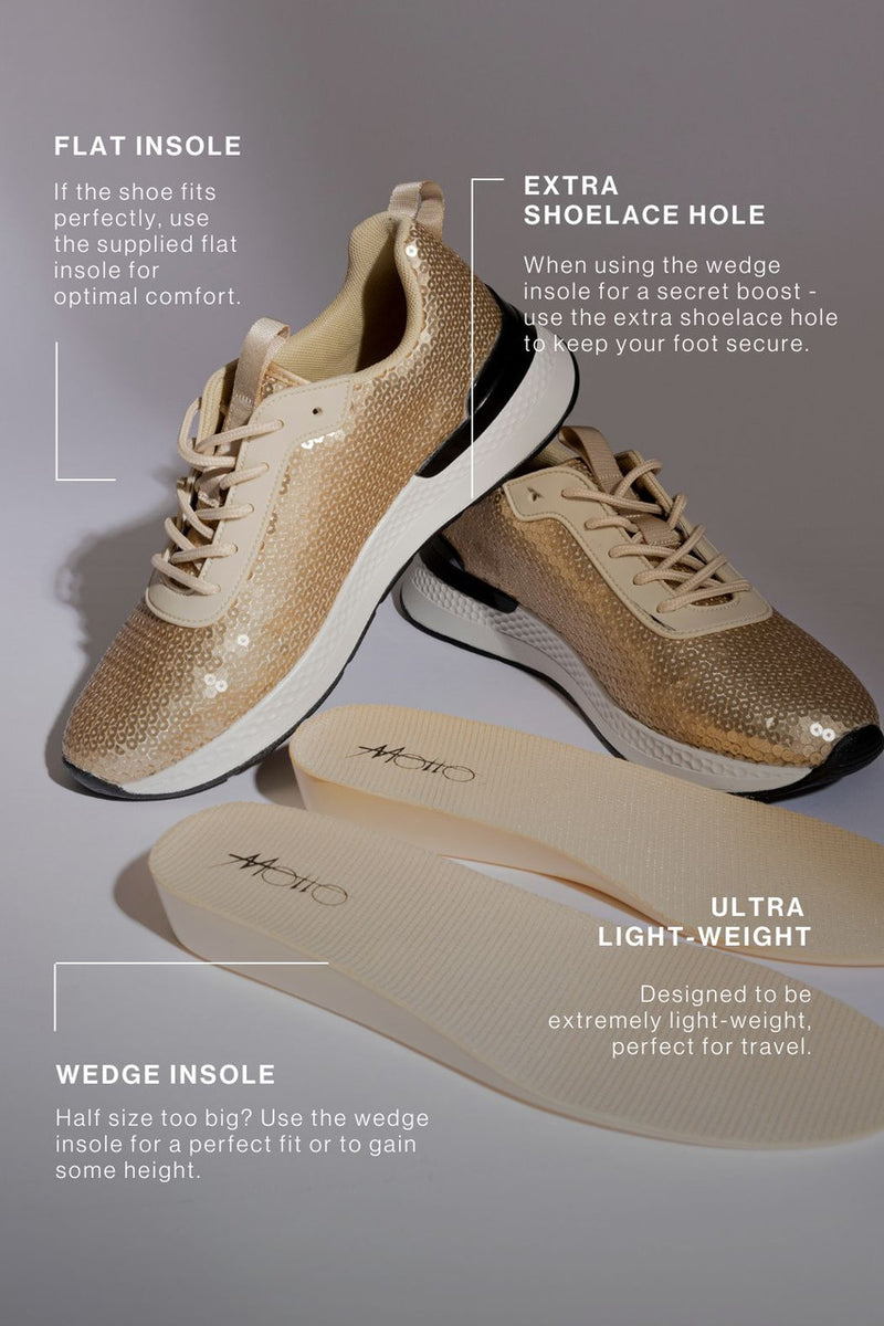 Gold/Black Sequin Sneaker