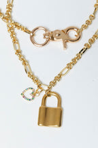Gold Plated Chain Padlock Necklace S