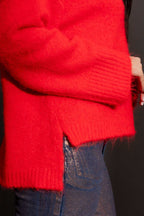 Red Funnel Neck Jumper Red S