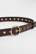 Deep Rose Eyelet Belt