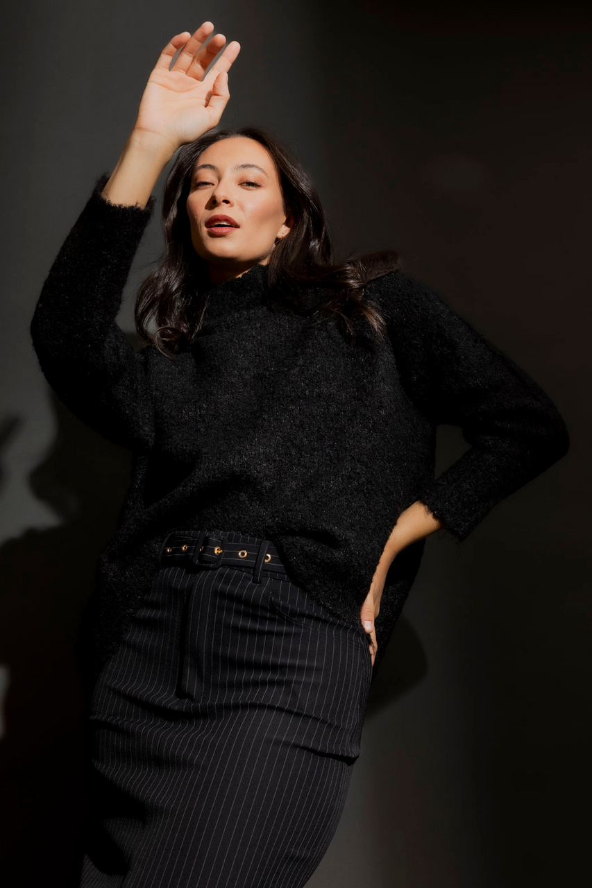 Black Knobbly Knit Jumper Black S