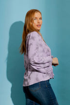 Lilac Balloon Sleeve Shirt