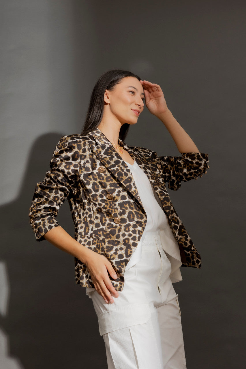 Grey Animal Sisca Crop Blazer Grey Animal