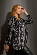 Black Chains Print Blazer Black Chains