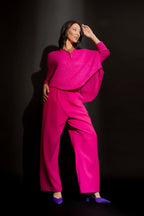 Pink Fluffy Crew Neck Jumper
