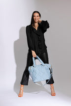 Denim Quilted Tote Bag