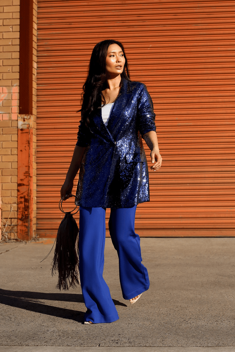 Blue Sequin Blazer